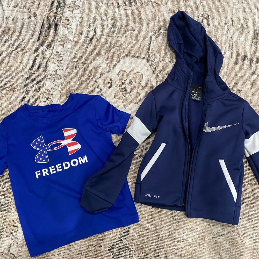 Nike Zip Up and Under Armour Shirt 2T